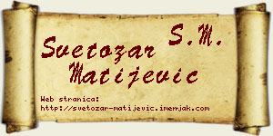 Svetozar Matijević vizit kartica